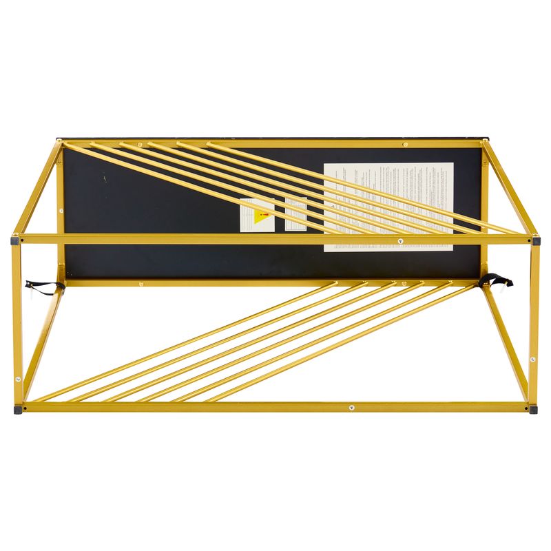 Console noire avec pieds dorés, 100 x 35 x 77 cm, table d'entrée en MDF brillant, table de couloir, buffet, table d'appoint, style vintage_voghion.com