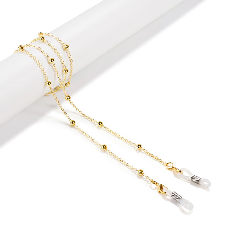 Chic Anti-slip Metal Beaded Reading Glasses Sunglasses Neck Cord Rope Chain_voghion.com