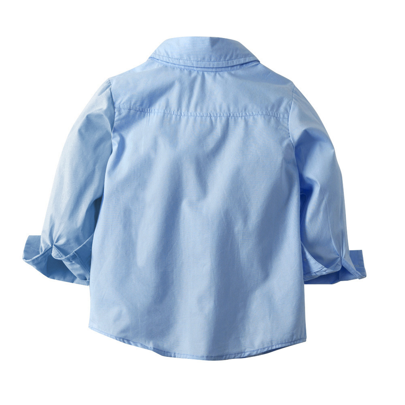 Camicia con colletto a maniche lunghe per neonato, bretelle da cowboy, abito da banchetto per bambini_voghion.com