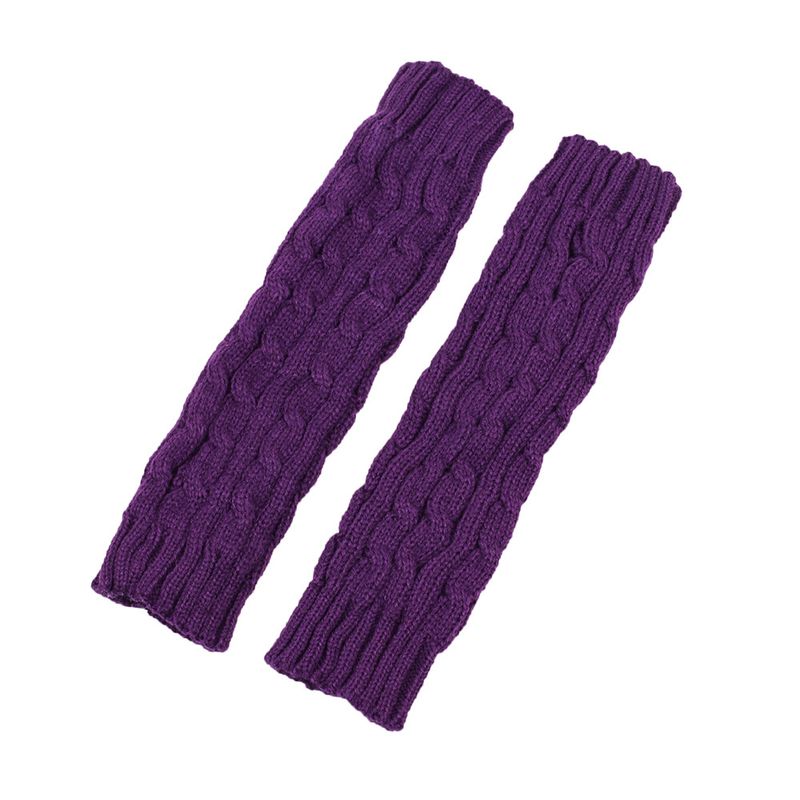 Unisex Twist 8-stellige Handschuhe Herren und Damen gleiche Wolle fingerlose Manschette gestrickt warm mittellang_voghion.com