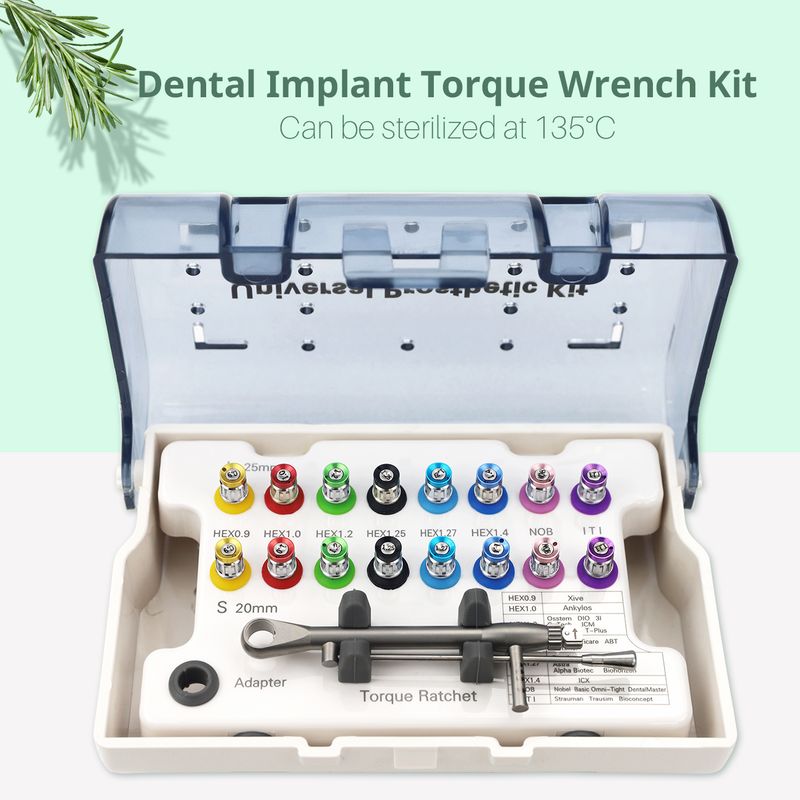 Universal Drehmoment Schraubendreher Schlüssel Dental Implantat Restauration Tool Kit 10-70NCM_voghion.com