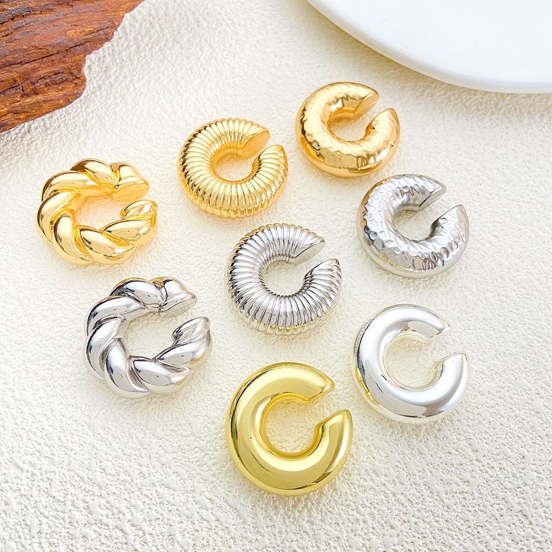 1 Piece 1 Set 1 Pair Classic Style C Shape Geometric Water Droplets Plating CCB Drop Earrings Ear Cuffs Ear Studs_voghion.com