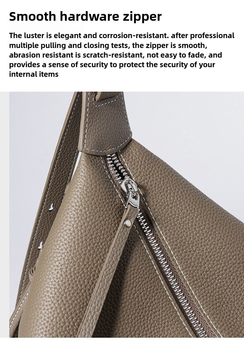 Borsa a tracolla in vera pelle per donna, borsa hobo a mezzaluna morbida con tracolla regolabile_voghion.com