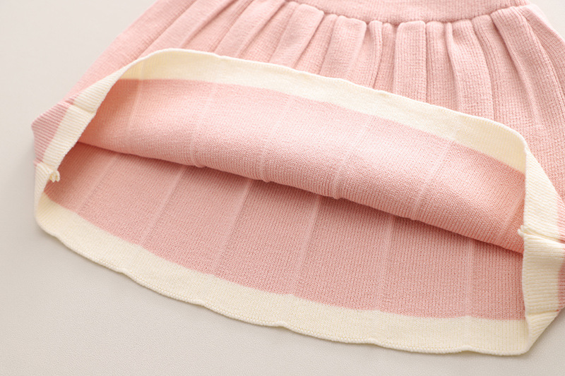 Baby Girls Sweater Dress Autumn And Winter Knit Two Dress Girls Long Sleeve Round Neck Sweater Dress_voghion.com