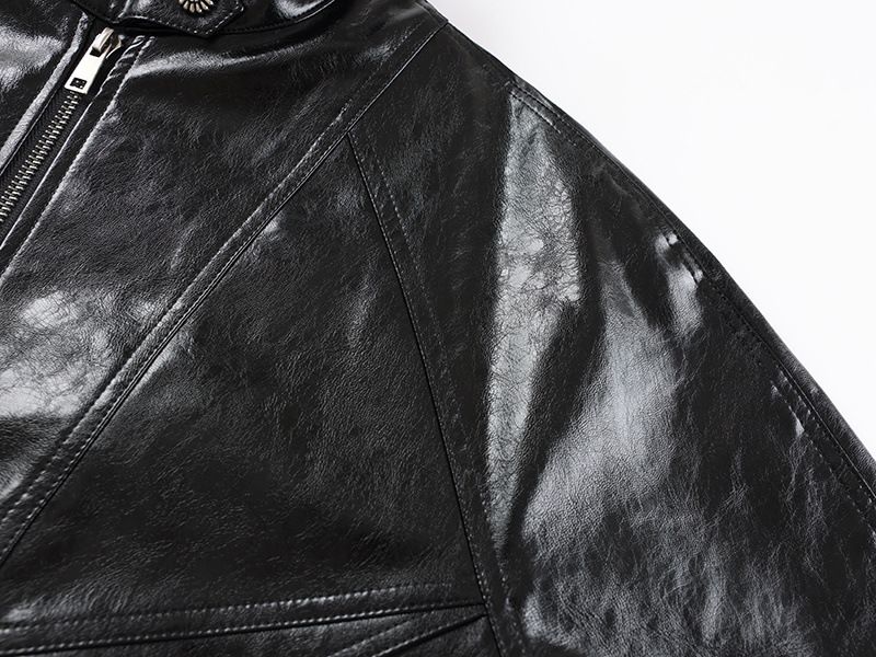 Eon Modish 25 Autumn New American Style Unique Split Oil Wax Leather Lapel Jacket Coat_voghion.com