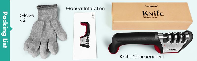 4-in-1 Knife Sharpener - Includes Anti-Cut Gloves_voghion.com