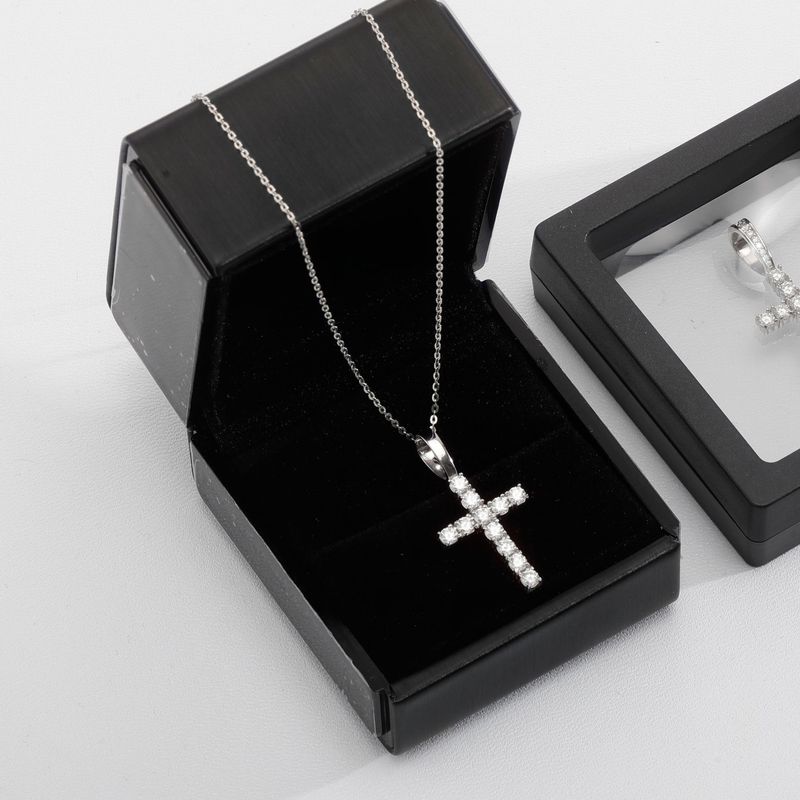 Collana Hip Hop con diamanti, collana cubana, collana in argento puro con moissanite, ciondolo Hip-Hop con diamanti, clavicola color fuoco super scintillante_voghion.com