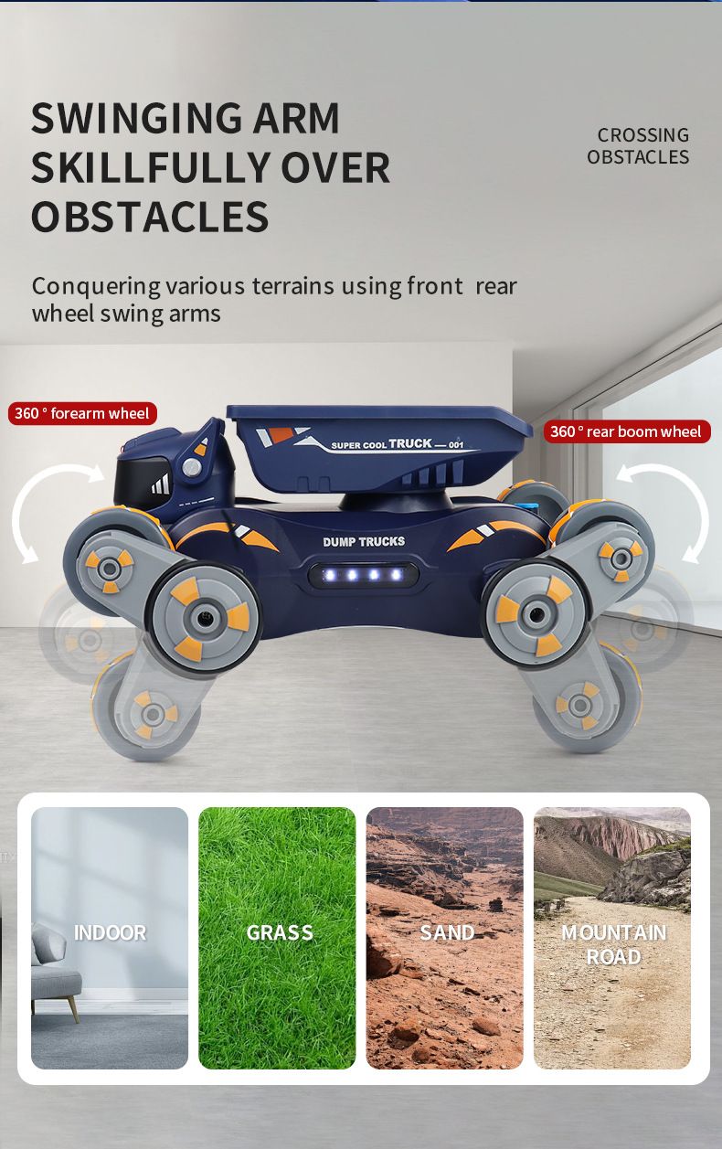 2.4G RC Stunt Robot Hond - Elektronisch Huisdier Speelgoed met Armzwaai, Spray, Geluids- en Lichteffecten voor Jongens (Afstandsbediening Slimme Robot Auto)_voghion.com