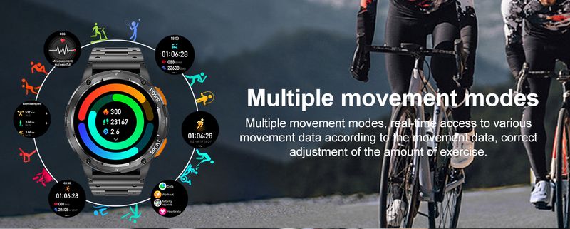 Smart Watch für Android IOS Bluetooth-Anruf 1,43 Zoll HD AMLOED-Bildschirm Herzfrequenz 400 mAh großer Akku Männer Frauen Outdoor-Sport-Smartwatches_voghion.com