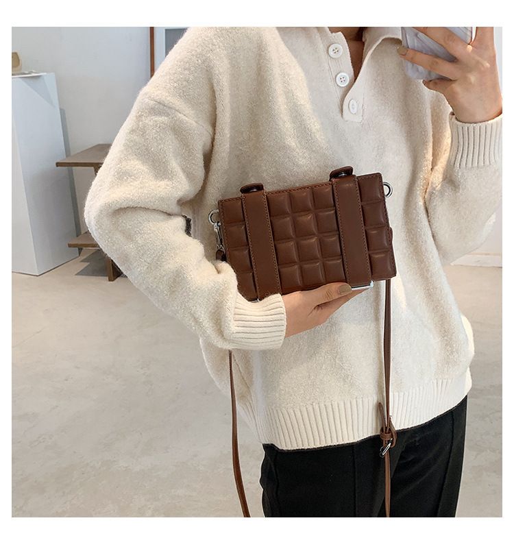 Geantă de umăr pentru femei, geantă crossbody, geantă de mână cu curea dublă, cu bloc de ciocolată, tip crossbody_voghion.com