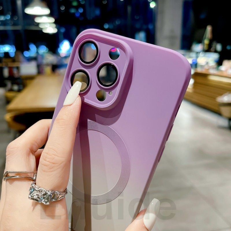 Magnetic Case For iPhone 14 11 12 13 15 Pro Max Plus Magsafe Shockproof Gradient Camera Protect Crossbody Lanyard Strap_voghion.com