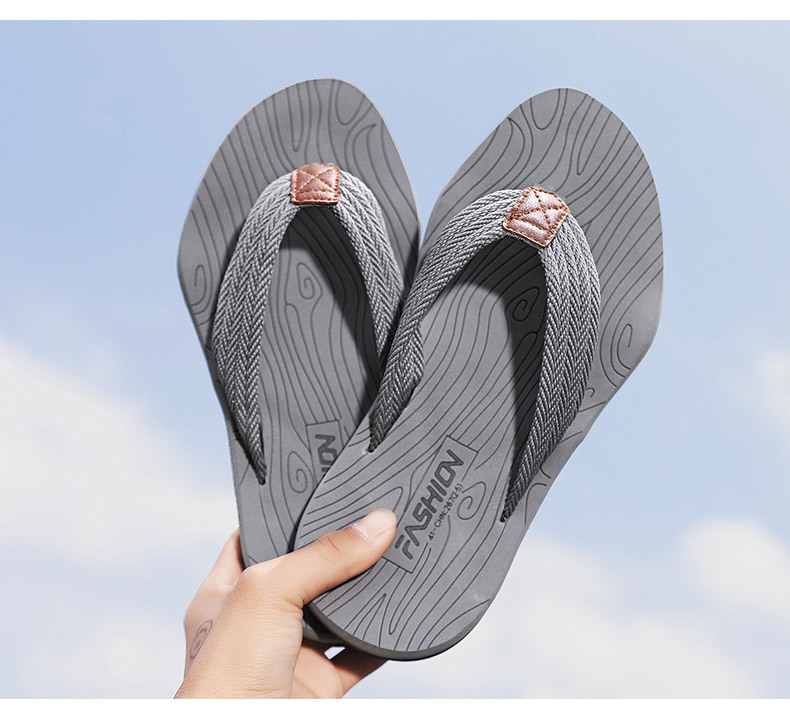 Men's flops summer, new casual flip flops, men's for external wear, anti slip beach sandals_voghion.com