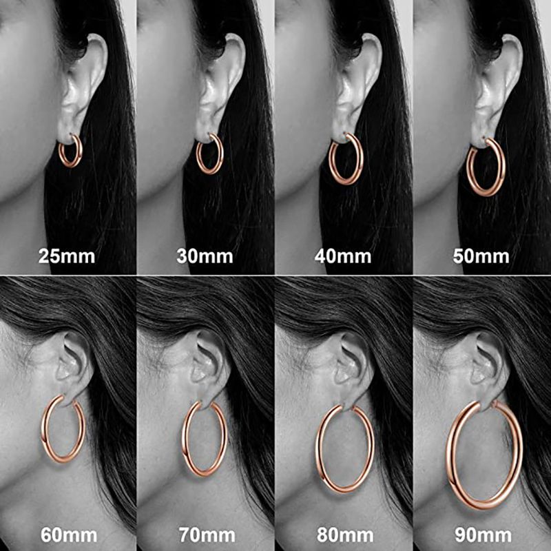 Orecchini con fibbia a forma di C orecchini in oro 14K, accessori ad anello circolare_voghion.com