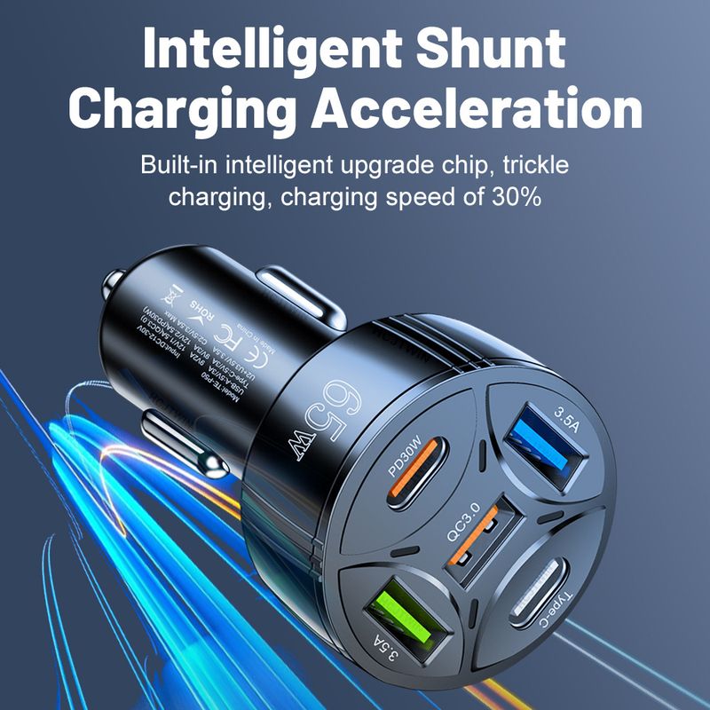 Music Festival  65W New Charger 3USB+2PD Super Fast Car Charging_voghion.com