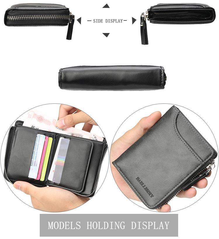 Baellerry Men's Short Wallet High-quality Zipper Multi-functional Wallet Large-capacity Multi-card Coin Purse_voghion.com