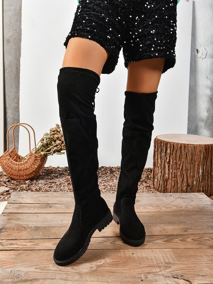 New long boots women over knee high heels new elastic long boots spring and autumn single thin_voghion.com