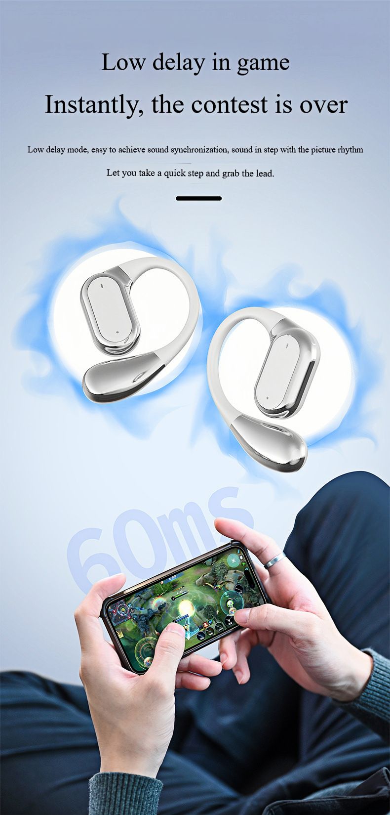 Q18 Smart Touch Screen High-quality OWS Hanging Ear Earbuds_voghion.com
