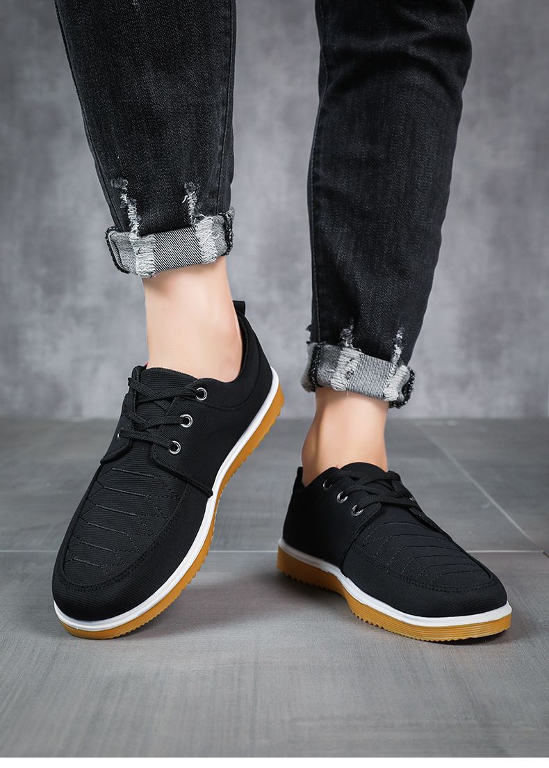 Men's Soft Sole Canvas Shoes - Breathable Non-Slip Comfortable Casual Shoes For Big Size (Up To 47) - Classic Round Toe Slip-On For Work & Daily Wear_voghion.com