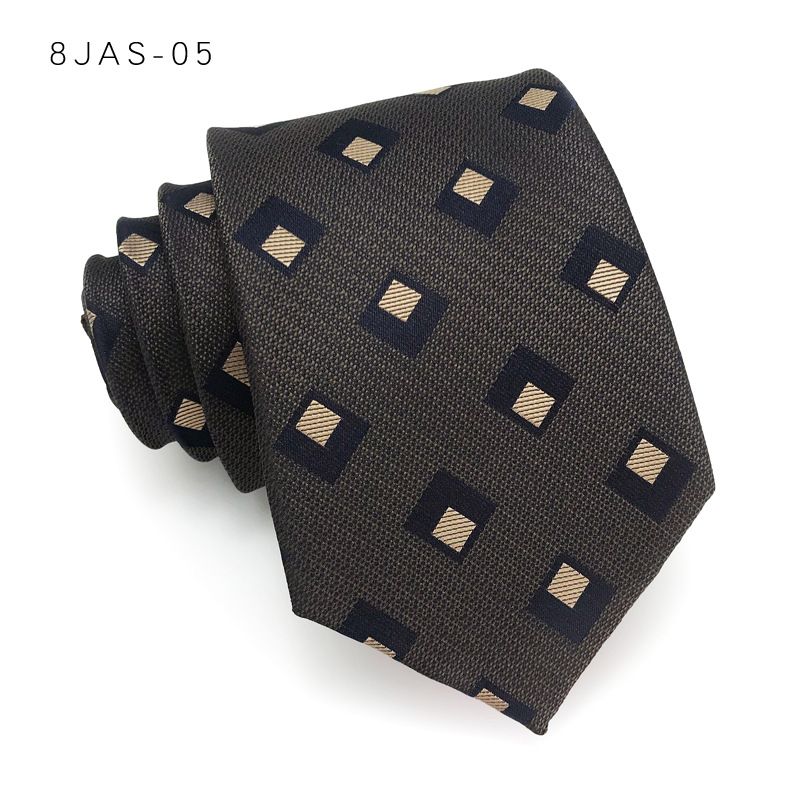 Stropdas heren herfst- en winterformeel zakelijk overhemd champagne koffie bruin kastanje donkere kleur werkpersoneel met de hand bedrukt 8CM_voghion.com