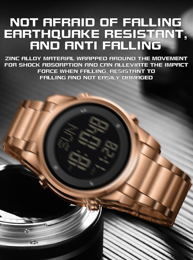 Sanda Watch Junior High School Students Men's Watch Single Display Luminous Waterproof Alarm Clock Watch_voghion.com