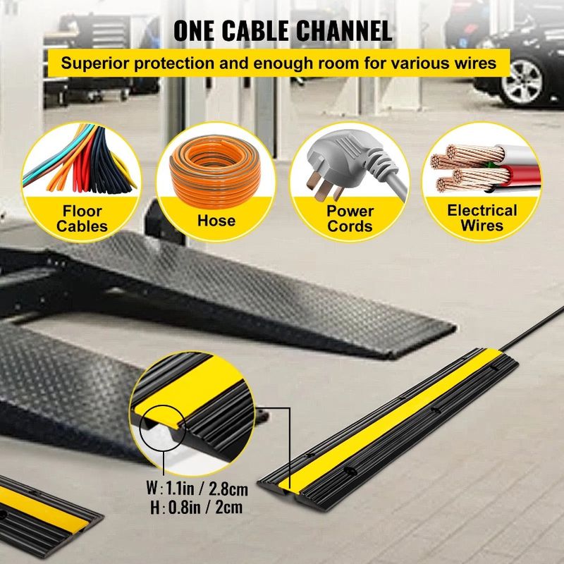 Cable Cover Cable 1-Channel Protector 4 Bump Capacity Load Pack 22046Lbs Of Rubber Heavy Speed Ramps Duty Ramp Drive Cord Wire_voghion.com