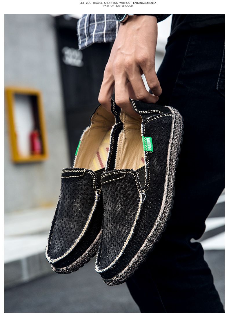 Lässige Slipper für Herren, um aus alten Stoffschuhen bequeme Herrenschuhe mit weicher Sohle zu machen_voghion.com