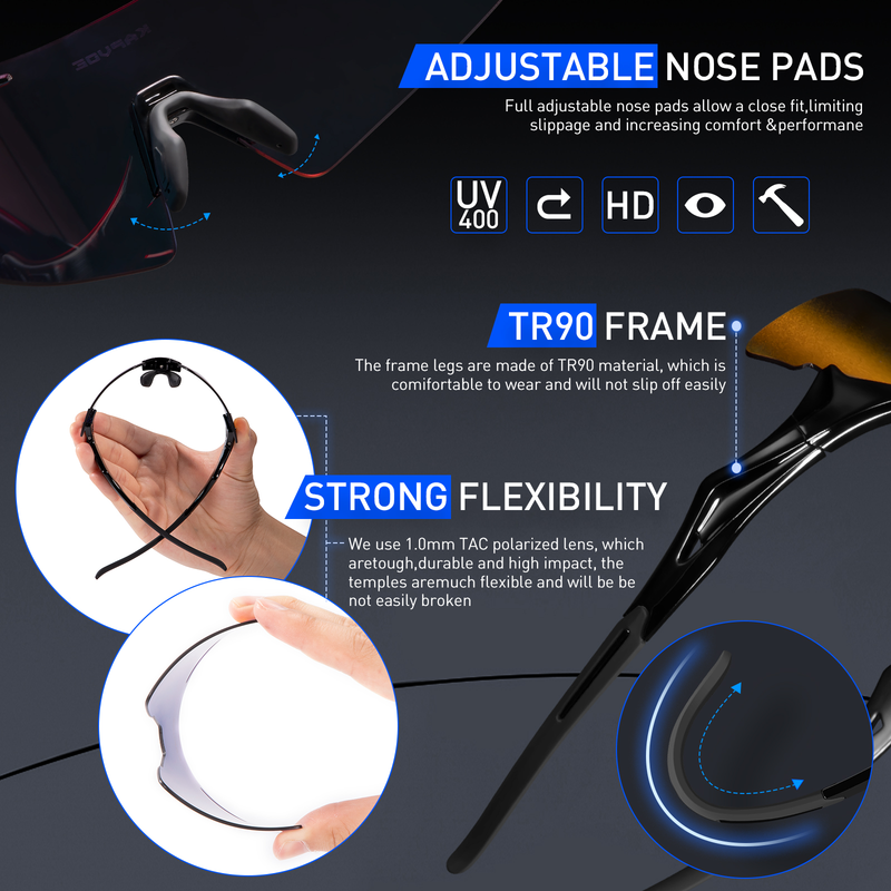 KAPVOE Sport cyclisme lunettes de soleil UV400 hommes vélo cyclisme lunettes vtt vélo lunettes lumière femmes route lunettes polarisées pêche_voghion.com