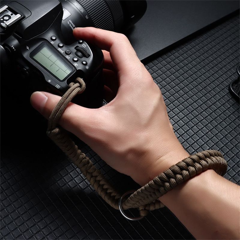 Camera Strap Rope Wrist Climbing Hand Cameras Mini Nylon Paracord Bracelet Grip Adjustable Vintage Braided Ropes Neck_voghion.com