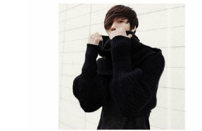 Women's Scarves version solid color acrylic wool knitted scarf with sleeves_voghion.com