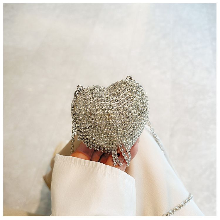 Neue Promi-Mini-Herzform Mode Diamant Perle Mini Geldbörse Abendtasche Kette Tasche_voghion.com