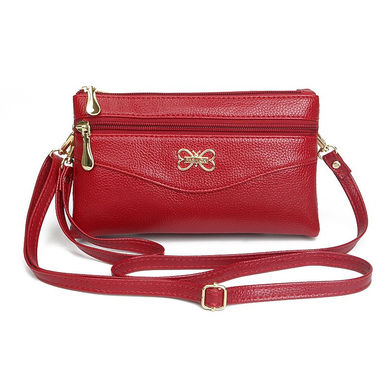 Fashion New Crossbody Women's Ladies' Double Zipper Small Square Multi-layer Phone Bag Coin Purse Clutch_voghion.com