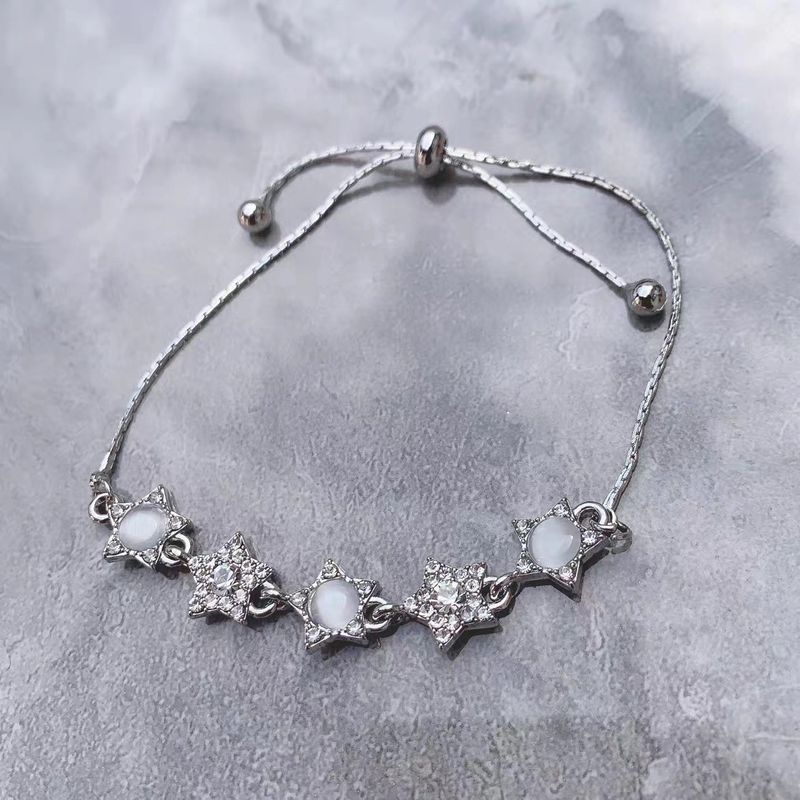 Cat's Eye Stone Star Sieviešu Ins Style Light Luxury Niche Design Sense Mērogojama rokassprādze Izsmalcināta Premium_voghion.com