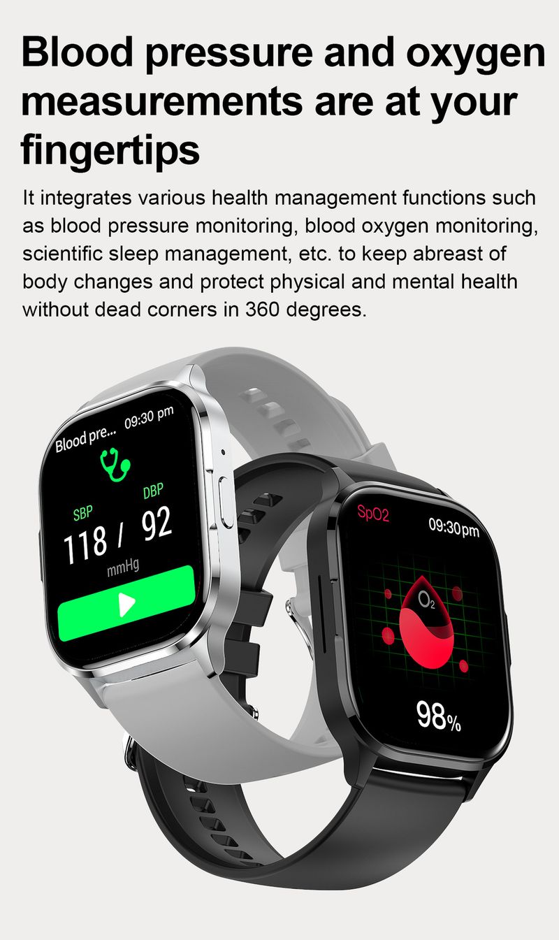 Watch Blood Pressure Blood Sugar Check Smartwatch Access Control NFC Bluetooth Smartwatch_voghion.com