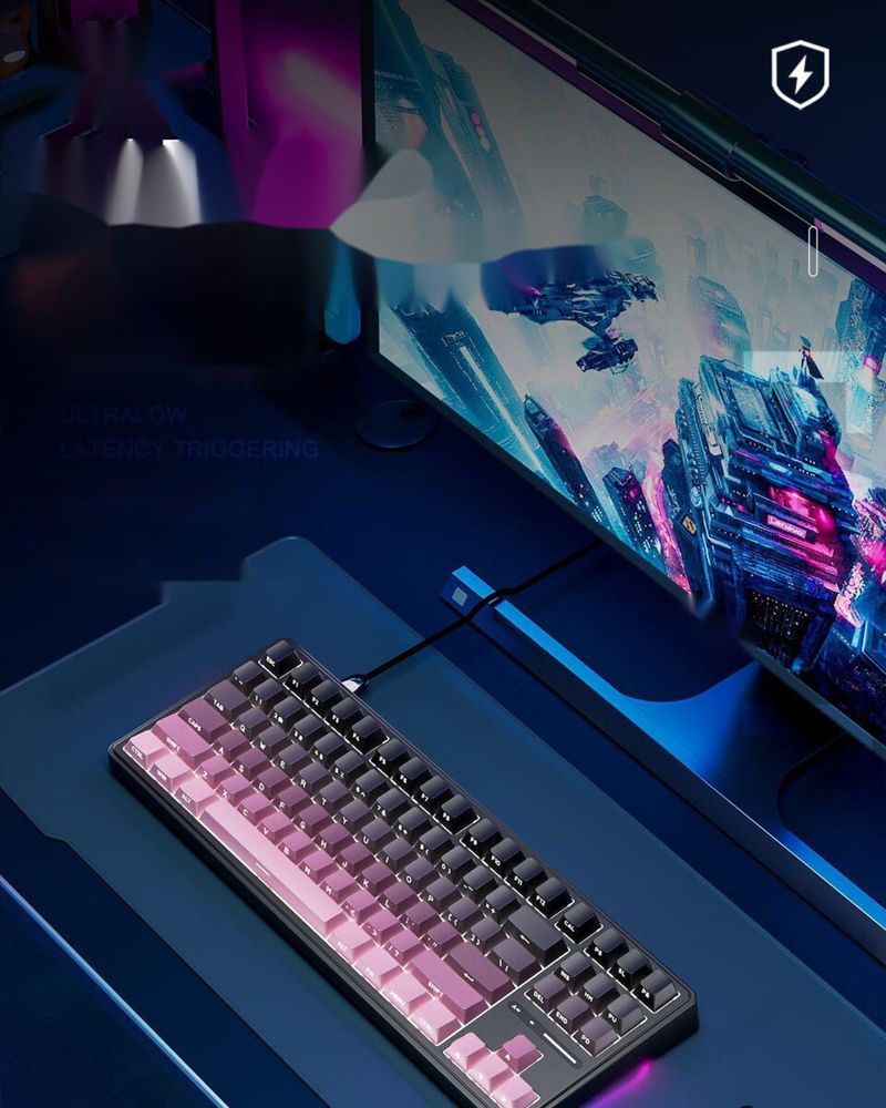 third Mock Examination Wireless Mechanical Keyboard Bluetooth RGB Lamp Hot Plug Female High Beauty Mahjong_voghion.com