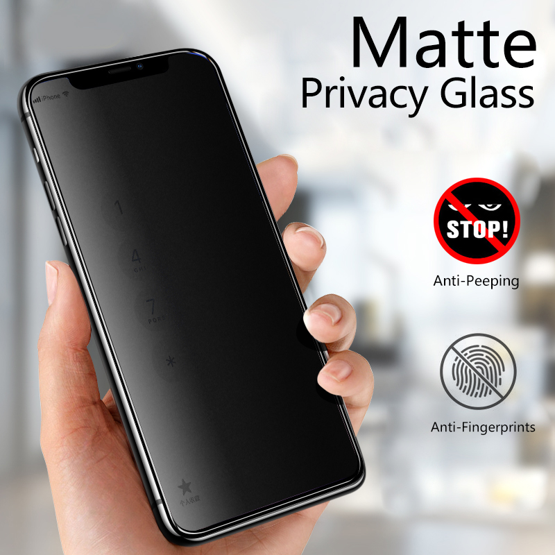 Protector de ecran mat anti-spionaj pentru iPhone 12 11 Pro Max Mini X XR XS Folie ceramică de confidențialitate pentru 13 Pro Max 6 7 8 Plus fără_voghion.com