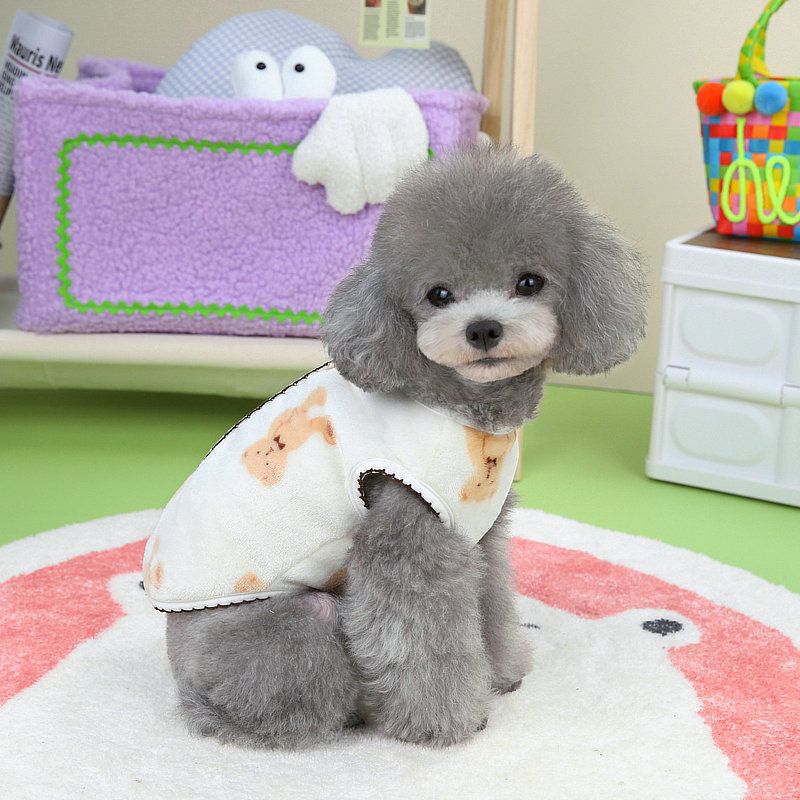 Autumn and Winter 2023 new dog clothes Crescent bear velvet vest Teddy Bomei cute pet dog clothes in stock_voghion.com