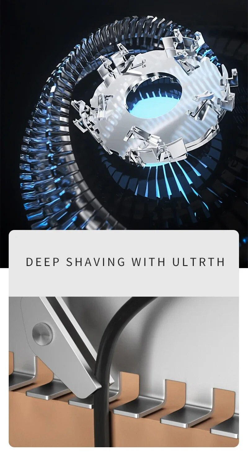 For Men Waterproof Electric Trimmer Razor Wet Amp Dry Use Rechargeable Battery Rotary Shavers hine_voghion.com