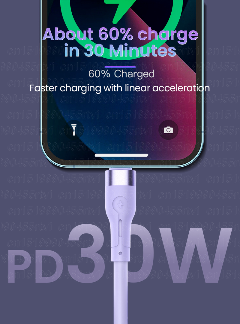USB PD30W C Fast Charging Cable for iPhone 14 13 12 Pro Max Liquid Silicone Mobile Phone Origin Charger Cable      harging able   _voghion.com