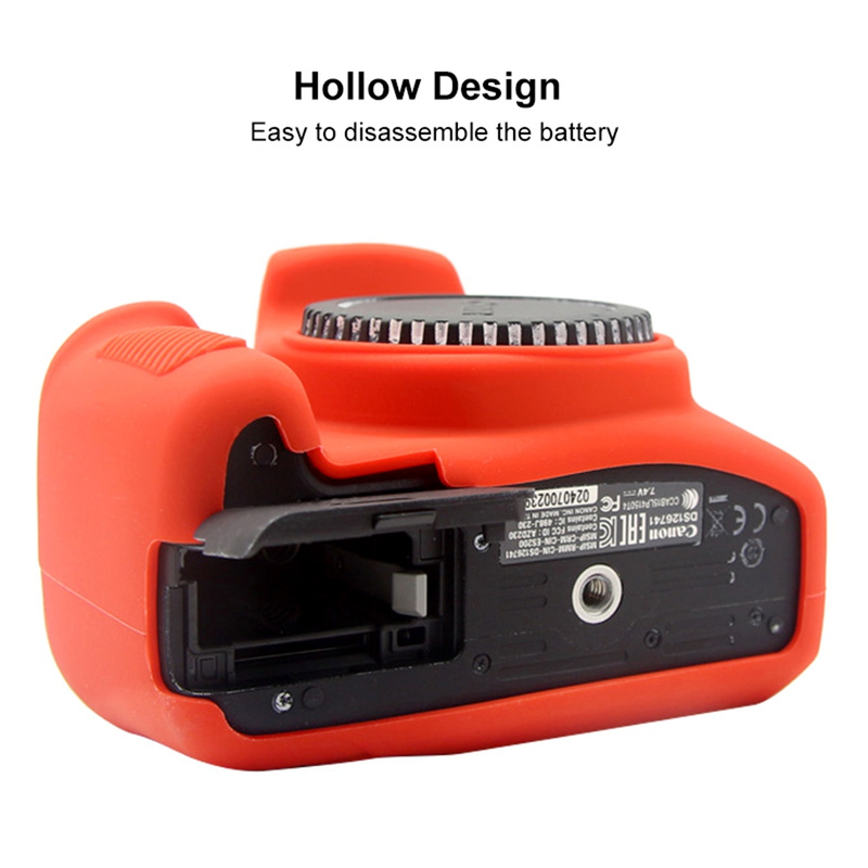 Soft Silicone Armor Skin Case DSLR Camera Bag Body Cover Protector Black Red For Canon EOS 1300D(Rebel T6)/1500D Digital Camera_voghion.com