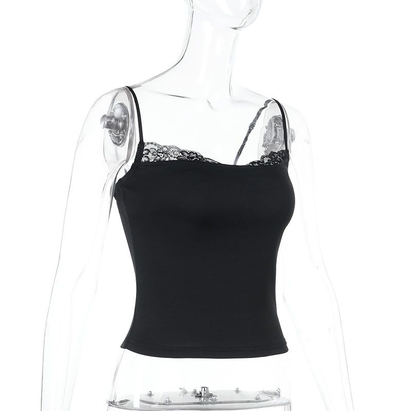 Bretelle in pizzo tinta unita con cuciture, aderenti, per ragazze calde, estive, da donna_voghion.com