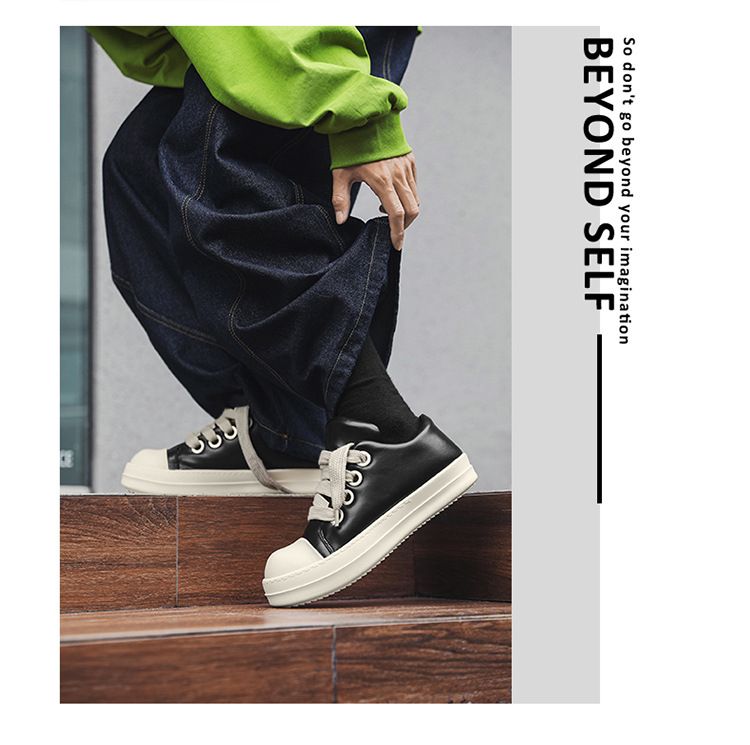 High Street Trendy Brand Fat Ding Low Top Board Bottom Thick Lace Versatile Casual Bread Shoes 6261-J_voghion.com