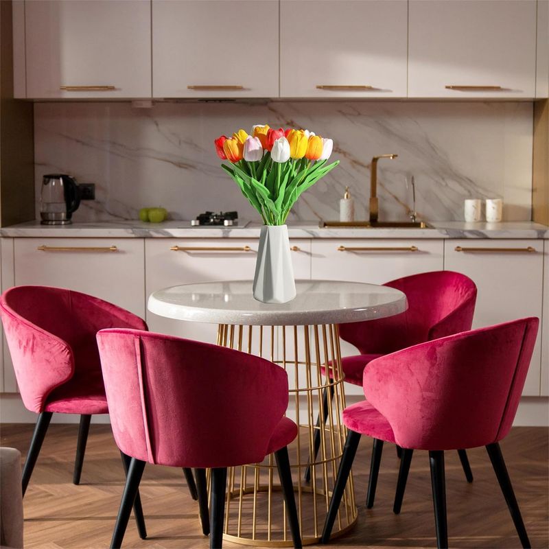 SITUMEIZI Fiori Tulipani Fiori Artificiali in Seta 15 Pezzi Vero Tocco 14" per Bouquet da Sposa Primaverile, Pasqua, Casa, Cucina_voghion.com