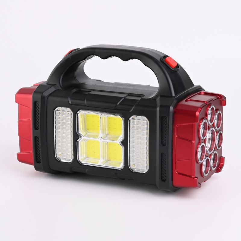 Grenzüberschreitende, tragbare LED-Multifunktions-Notfallleuchte mit zwei Leuchtenköpfen und Solarfunktion für den Außenbereich – ideal für Camping und andere Aktivitäten._voghion.com