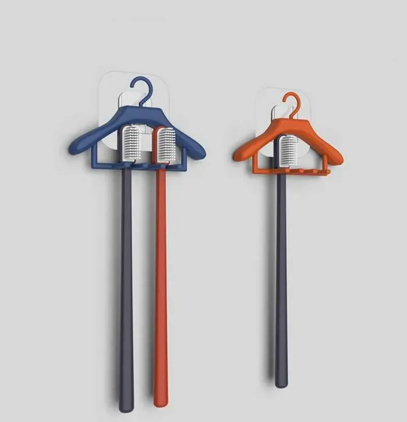 2024 Creative Hanger Type Toothbrush Toothpaste Dispenser Wall Mount Stand Tooth Brush Beard Shaver Holder Bathroom_voghion.com
