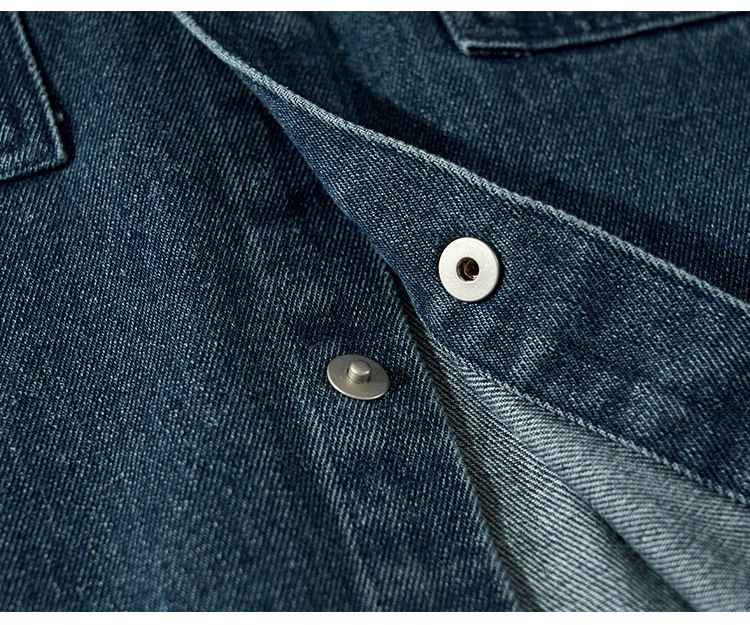 Herren-Hemdjacke aus schwerem Denim – 100 % Baumwolle, Übergröße, Arbeitskleidung (M–XXXL)_voghion.com