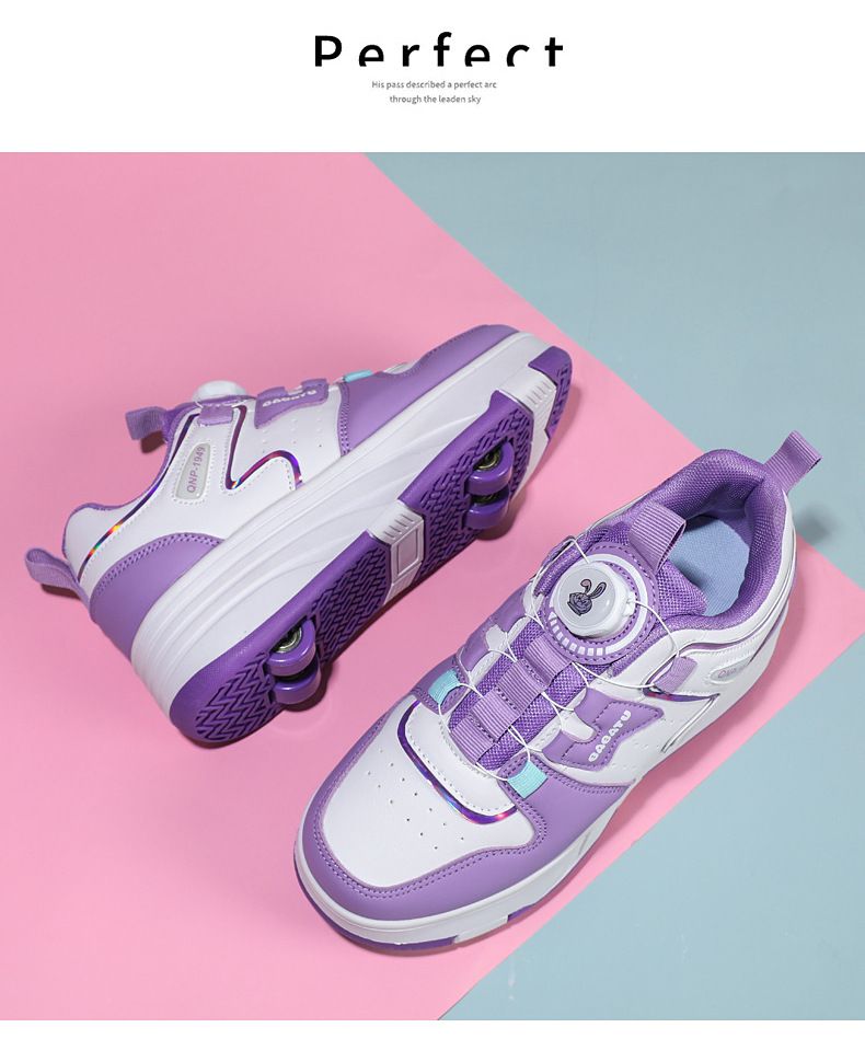 Children's Shoes New Style Running Shoes Boys And Girls Students Four Wheel Roller Skates Adult Double Wheel Deformation Skating Wheel Flying Shoes_voghion.com