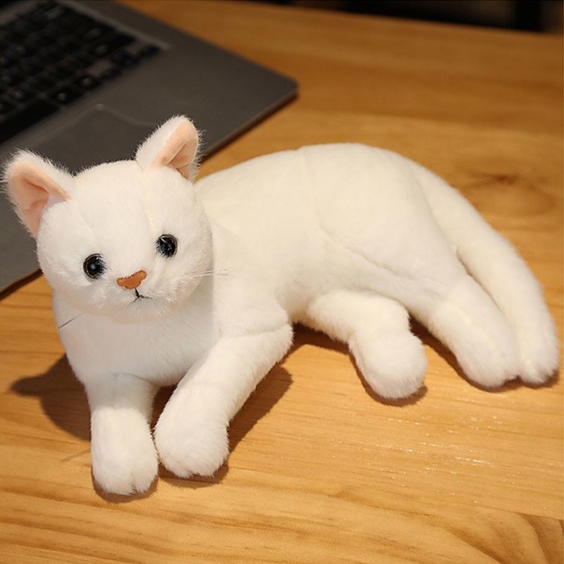 Plush Cat Realistic 31cm Doll Soft Stuffed Kitten Toy In Pure Grey White Yellow And More For Pet Kids Collection_voghion.com