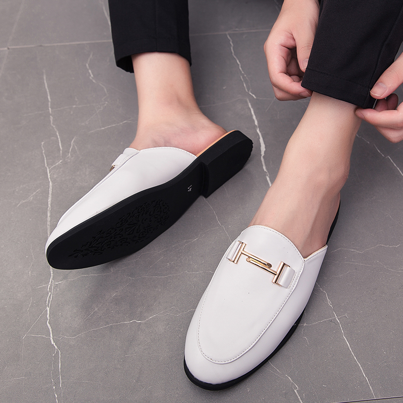 P7 YEINSHAARS Designer Slipon Männer Casual Schuhe Luxus Marke Hohe Qualität Echtes Leder Slipper Slipper Sommer Halb Schuhe Für Männer_voghion.com