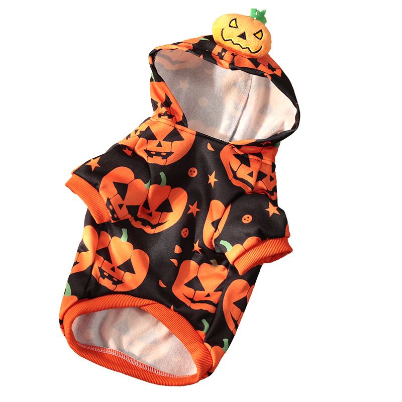 Felpa con cappuccio e zucca per animali domestici, carina e divertente, per Halloween, vestiti per cani di piccola taglia Bichon_voghion.com