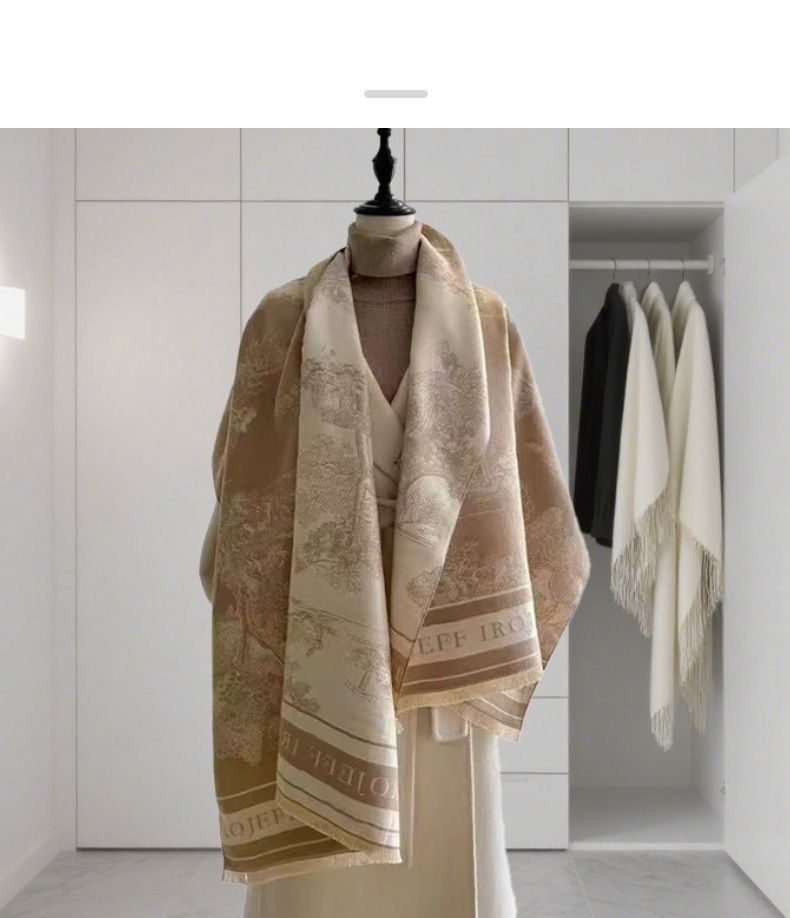 Luxuriöser Schal aus Kunstkaschmir für Damen, warmer, doppelseitig bedruckter Winterschal im Querformat, elegante Stola zum Übereinanderlegen und für Oberbekleidung_voghion.com